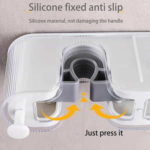 حامل مكانس جداري سهل التركيب بواسطة لاصق قوي 4 خان...