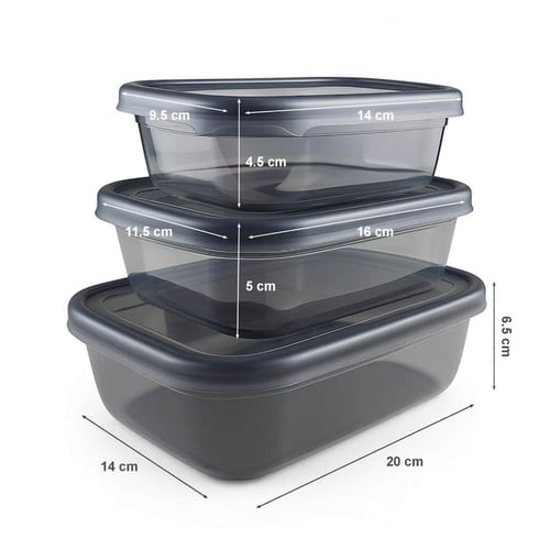 علب حفظ الطعام بالثلاجة 3 قطع صناعة تركية