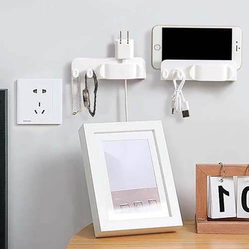 حامل جوال جداري لاصق ومنظم اسلاك مفيد لتسهيل شحن ا...