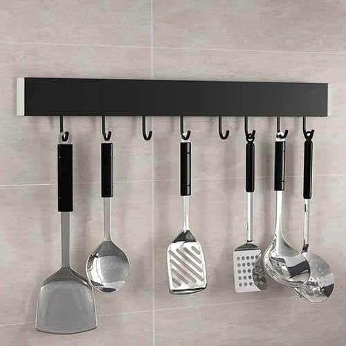 علاقات مطبخ الومنيوم لاصقة 8 خطافات لتنظيم المطبخ...