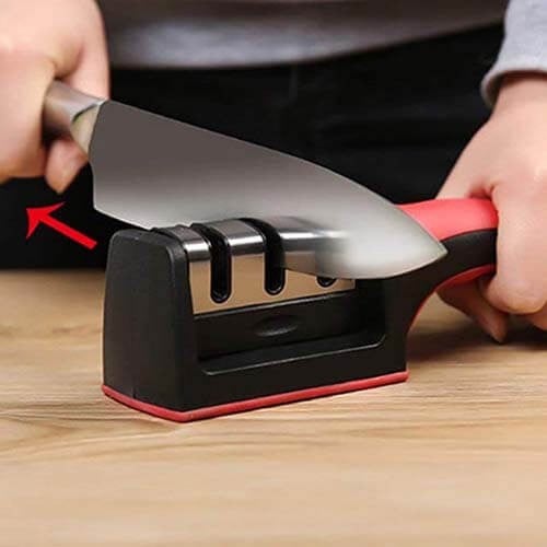 مسن سكاكين يدوي 3 درجات بمقبض مريح لإعادة شفرات ال...