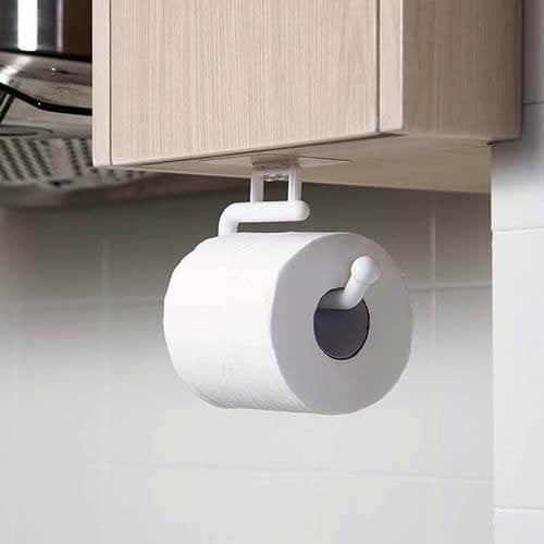 حامل مناديل رول للحمام والمطبخ بلاستيك لاصق مقاوم...