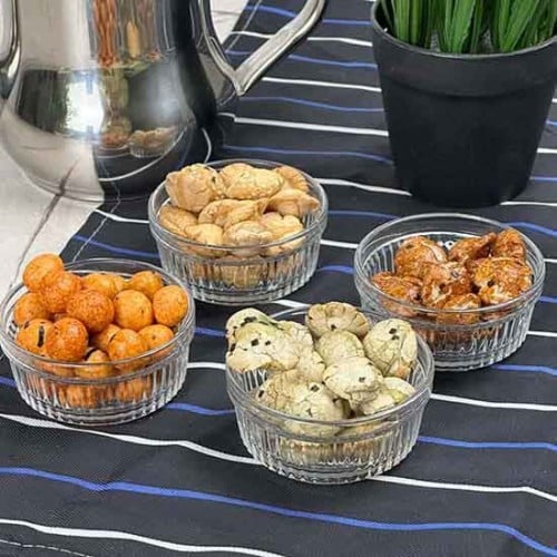 صحون تقديم شفافه صغيرة 4 قطع لتقديم الصوصات الحارة...