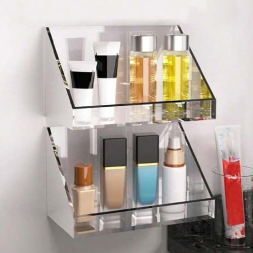 رف تخزين اكريليك شفاف جداري حجم صغير لتنظيم الادوا...
