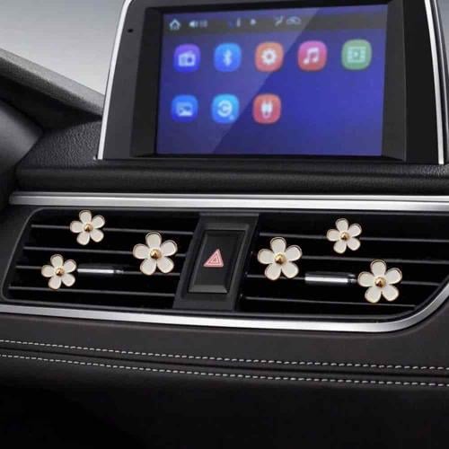 تعليقات سيارة نسائية 6 قطع تصميم زهرة مشبك تثبيت ع...