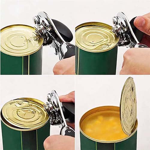 فتاحة علب معدنية ستيل ومقبض عملي ومريح لفتح المعلب...