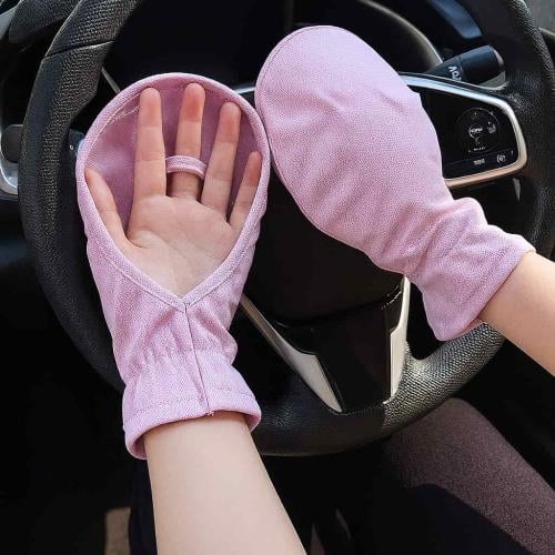 قفازات قيادة للنساء قطعتين للحماية من اشعة الشمس م...