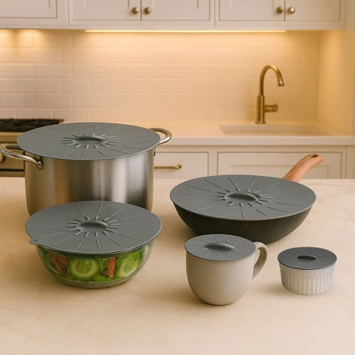 أغطية سيليكون للاطباق والأوانى مقاومة للحرارة 5 قط...