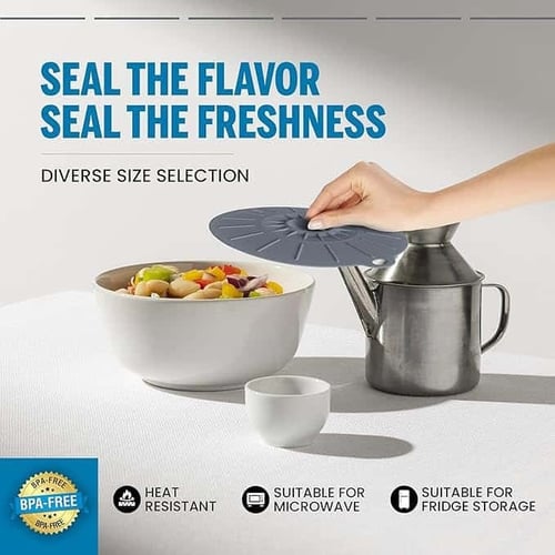 أغطية سيليكون للاطباق والأوانى مقاومة للحرارة 5 قط...