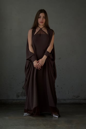 Open shoulder bisht set