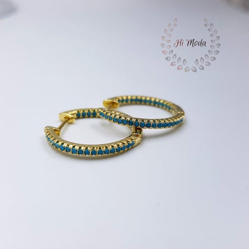 اقراط اكسسوار مرصعة بالفيروز الصناعي