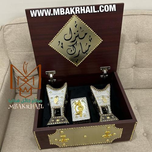 صندوق هدايا فاخرة | مبخرتين حايلية | علبة عود