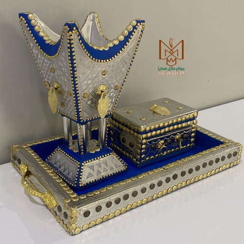 مبخرة ملكية | علبة عود | صينية أزرق