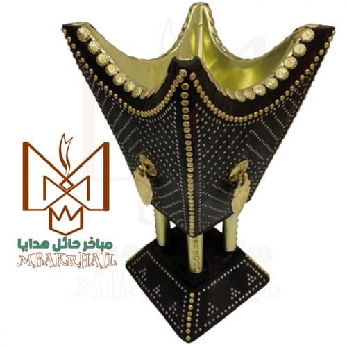 مبخرة رشم اسود ملكي (حلق ذهبي)