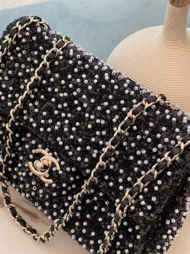 Chanel Pearl & Sequin Embellished Flap Bag