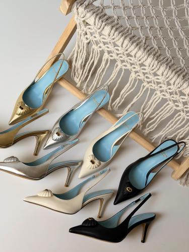 Valentino Shell Heart Slingback Pump