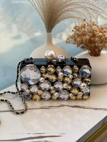 Chanel Crystal Pearl Clutch Bag