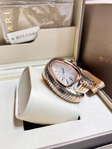 Bvlgari Serpenti Tubogas White Dial Two-Tone Watch