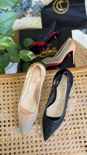 Christian Louboutin Crystal Mesh Pointed Pumps