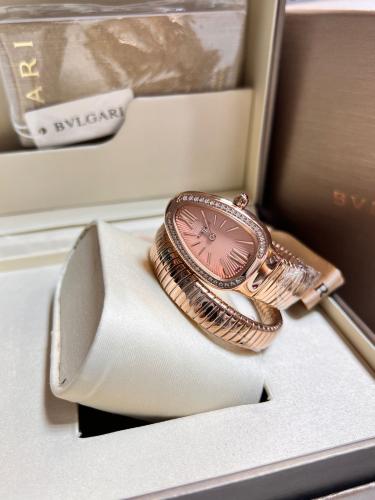 Bvlgari Serpenti Tubogas Pink Dial Rose Gold Watch