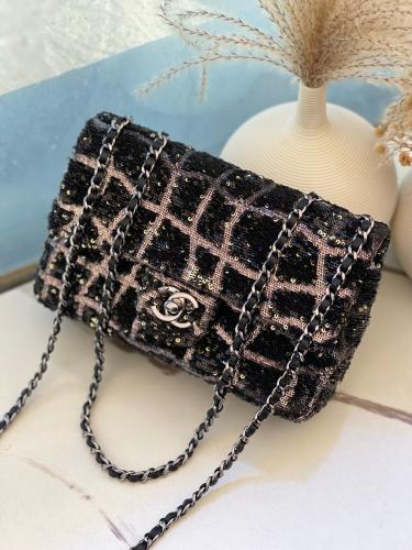 Chanel Sequin Checkered Flap Bag