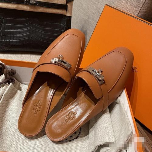 Hermes Nude Mules - Brown