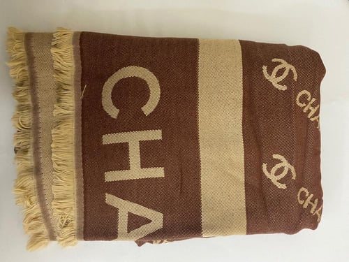 Chanel Logo Cashmere Blend Scarf