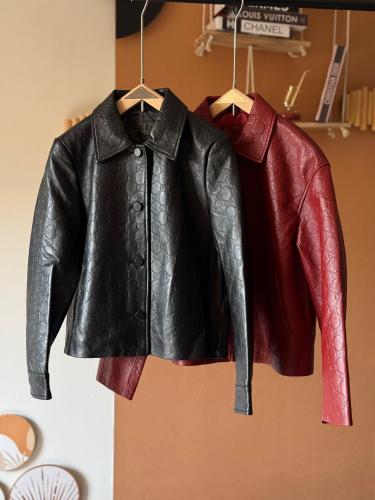 Gucci Embossed Leather Jacket