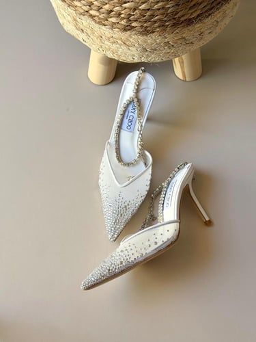 Jimmy Choo Crystal Mule Heels