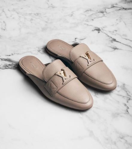 LV Capri Open Back Loafer - Beige