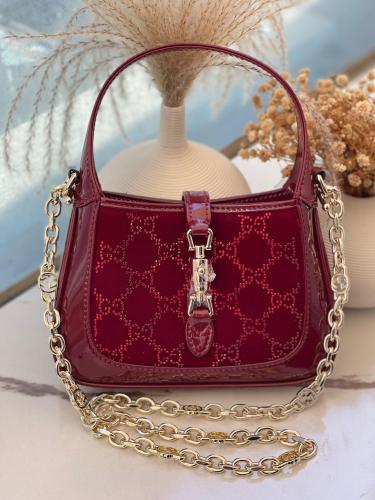 Chanel Burgundy Patent Top Handle Bag
