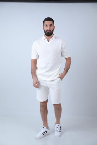 طقم ابيض T-SHIRT & SHORT