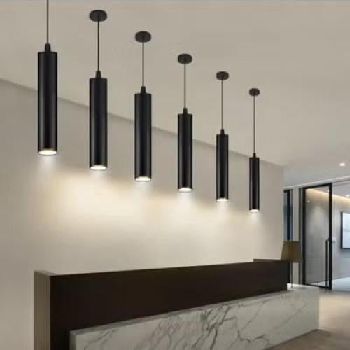 إضاءة سقف طويلة ديكور لون اسود