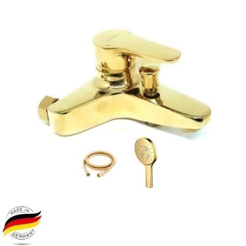 خلاط شاور الماني + سماعة دش لون ذهبي لامع