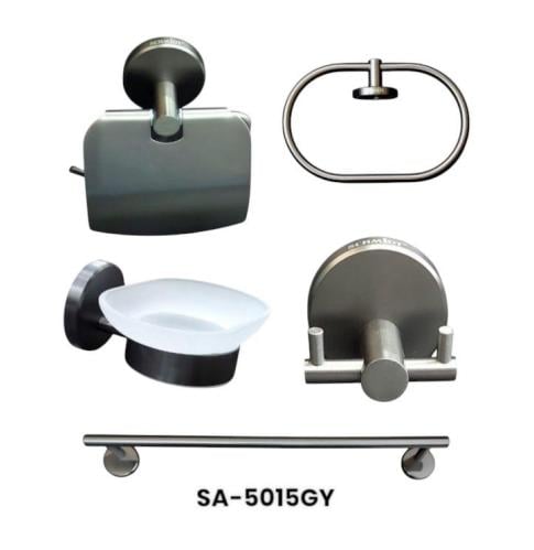 طقم اكسسورات حمام لون تيتانيوم مطفي