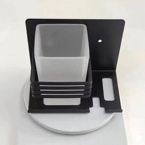 حامل فرشاة أسنان مزدوج مربع الشكل لون اسود