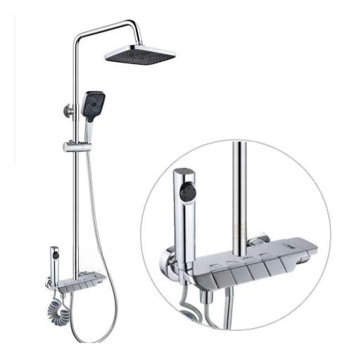 شاور مطري لون كروم لامع 4 انظمة تحكم