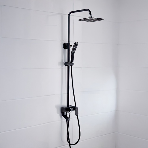 شاور مطري اسود متكامل ss016-BK مع خلاط شاور