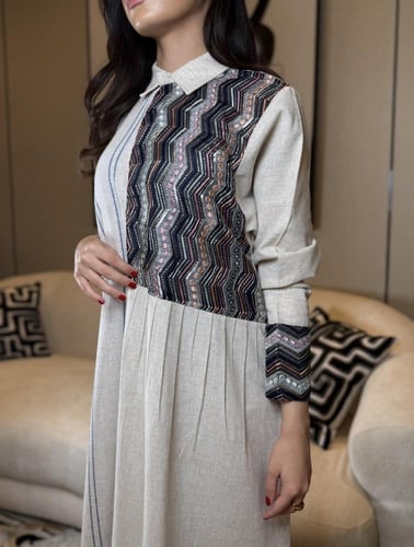 جلابية لنن تركي بيج كحلي