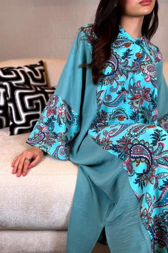 جلابية اخضر مزرق مبتكرة قصة مغربي شعبي