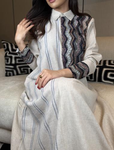 جلابية لنن تركي بيج كحلي