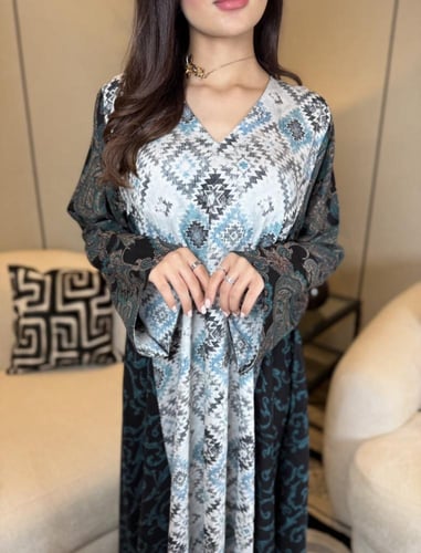 جلابية ملونة شالكي تركواز عالكم