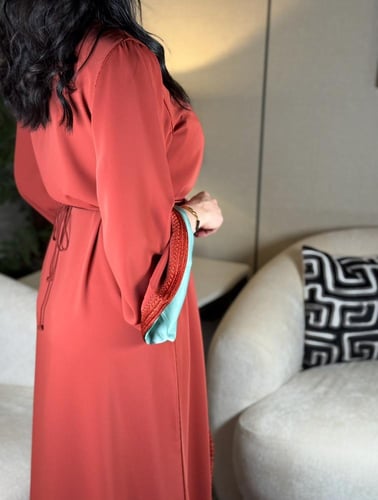 قفطان مغربي درجة أولى لون طوبي