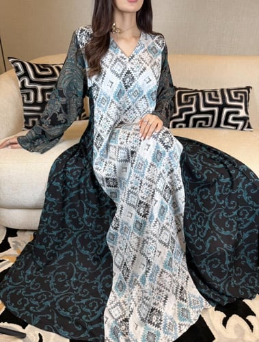 جلابية ملونة شالكي تركواز عالكم