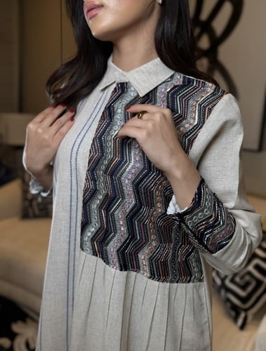 جلابية لنن تركي بيج كحلي