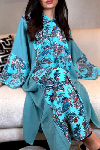 جلابية اخضر مزرق مبتكرة قصة مغربي شعبي