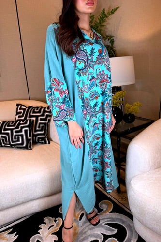 جلابية اخضر مزرق مبتكرة قصة مغربي شعبي