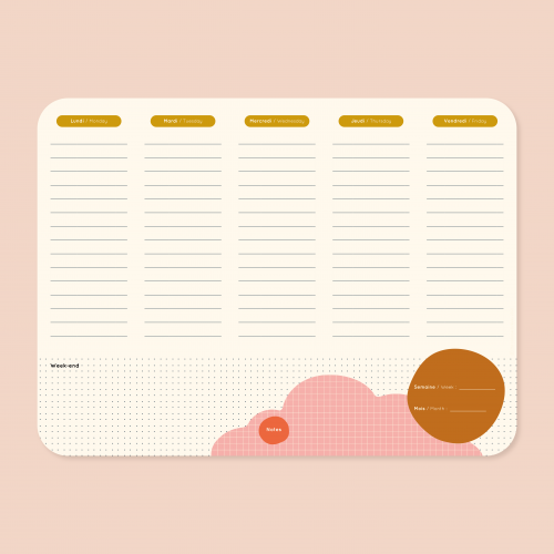 Weekly Calendar - Pink Cloud