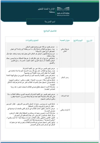 تقرير + خطة برنامج مهارات طموحة - الطفولة المبكرة