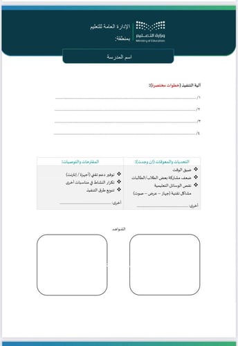 تقرير + خطة الذكاء الاصطناعي ابتدائي صفوف عليا